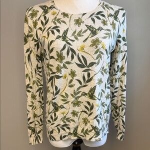 Daniel Rainn Floral Print Long Sleeve Lightweight Sweater Size S